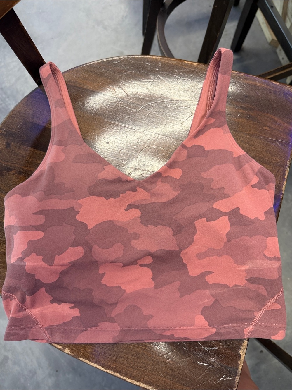 lululemon athletica Rose Pink Camo V-Neck Sports Crop Tank
